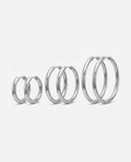 3-pack hoops - silver-plated 10/16/25mm