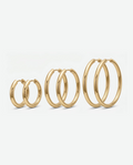 3-pakke hoops - 18K guldbelagt 10/16/25mm