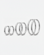 3-pack hoops - silver-plated 10/16/25mm