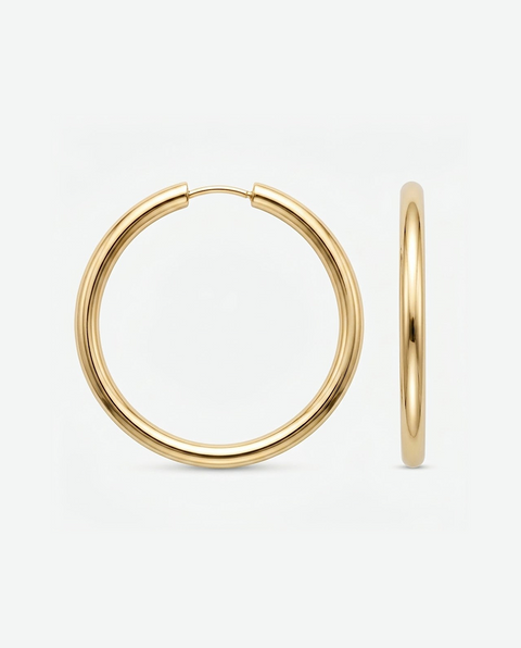 Large hoops 25mm - 18k gold plated
