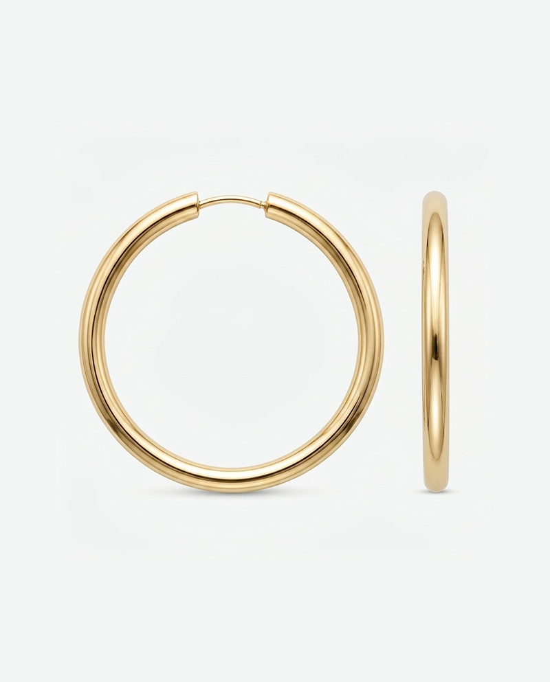 Large hoops 25mm - 18k gold plated