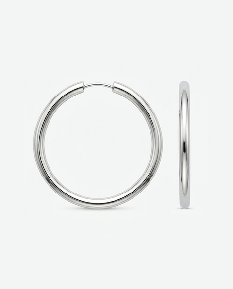 Large hoops 25mm - silver-coloured