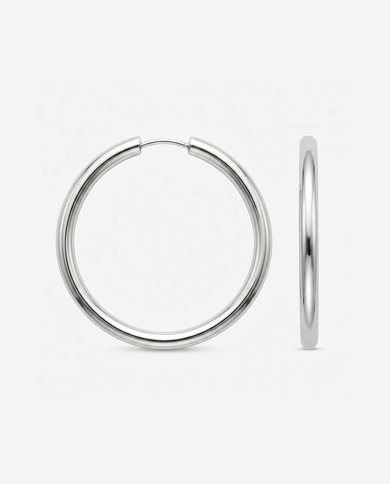 Large hoops 25mm - silver-coloured