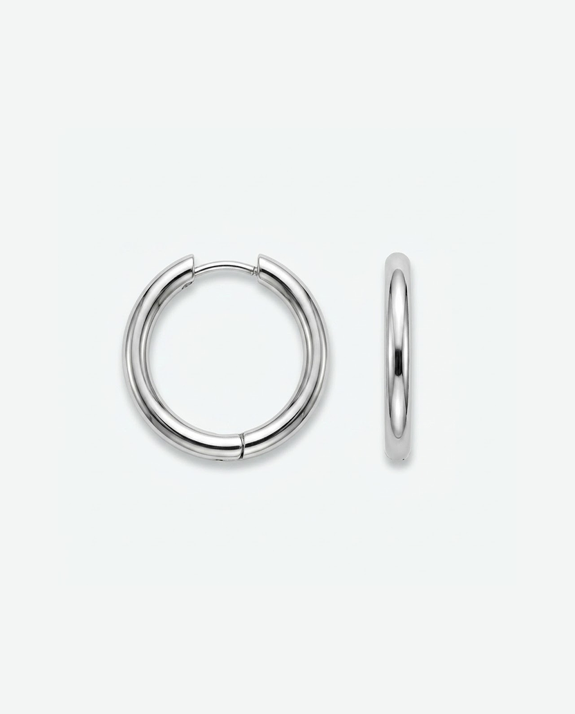 Medium hoops 16mm - sølvfarvet