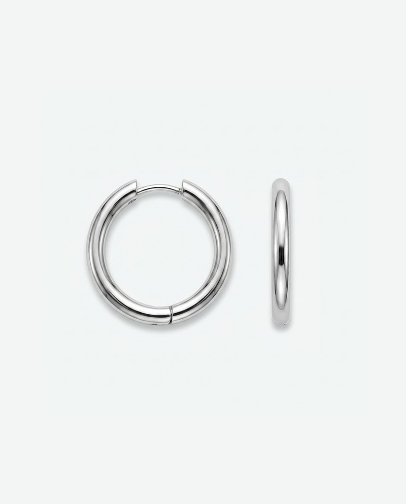 Medium hoops 16mm - silver-colored
