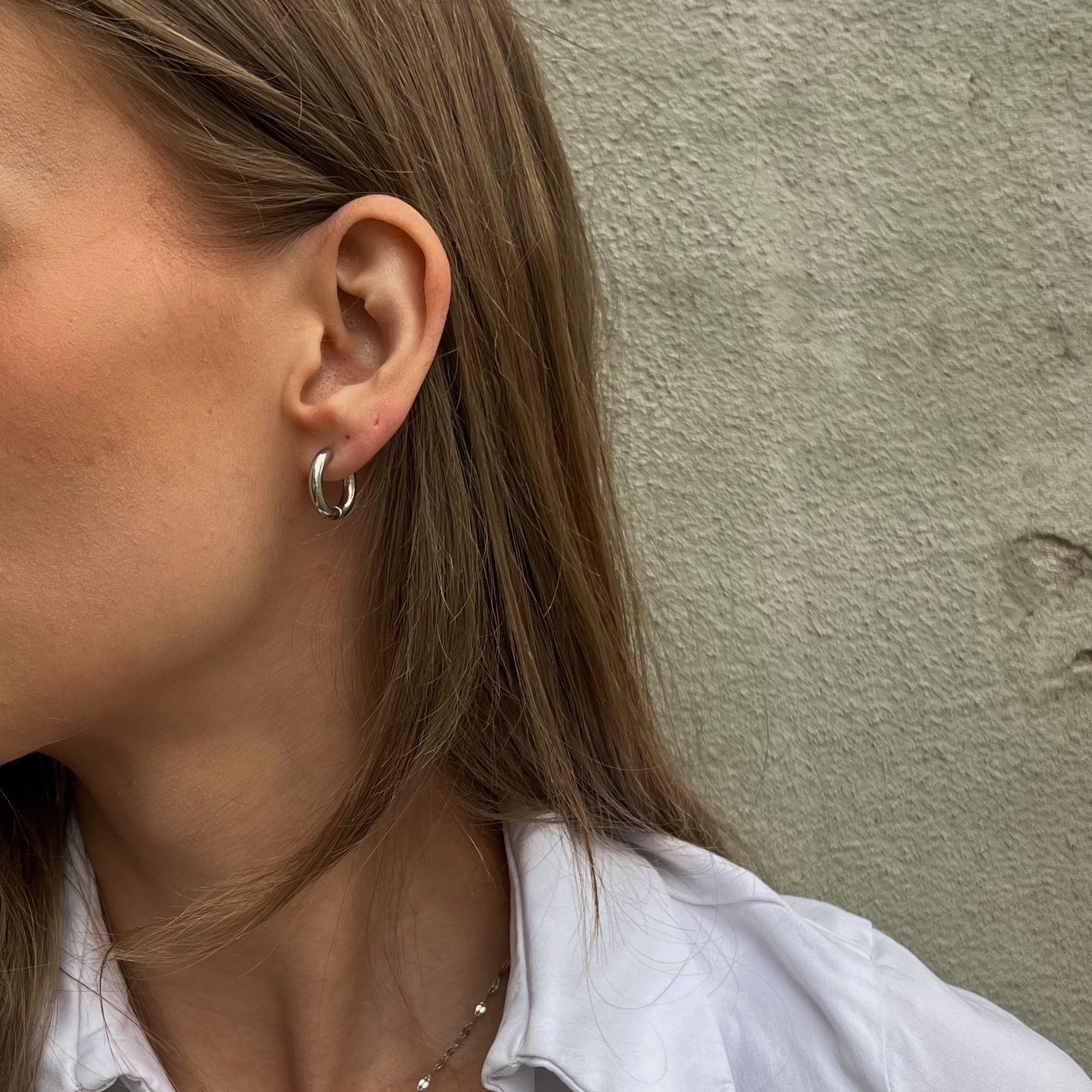 Small hoops 10mm - silver-colored