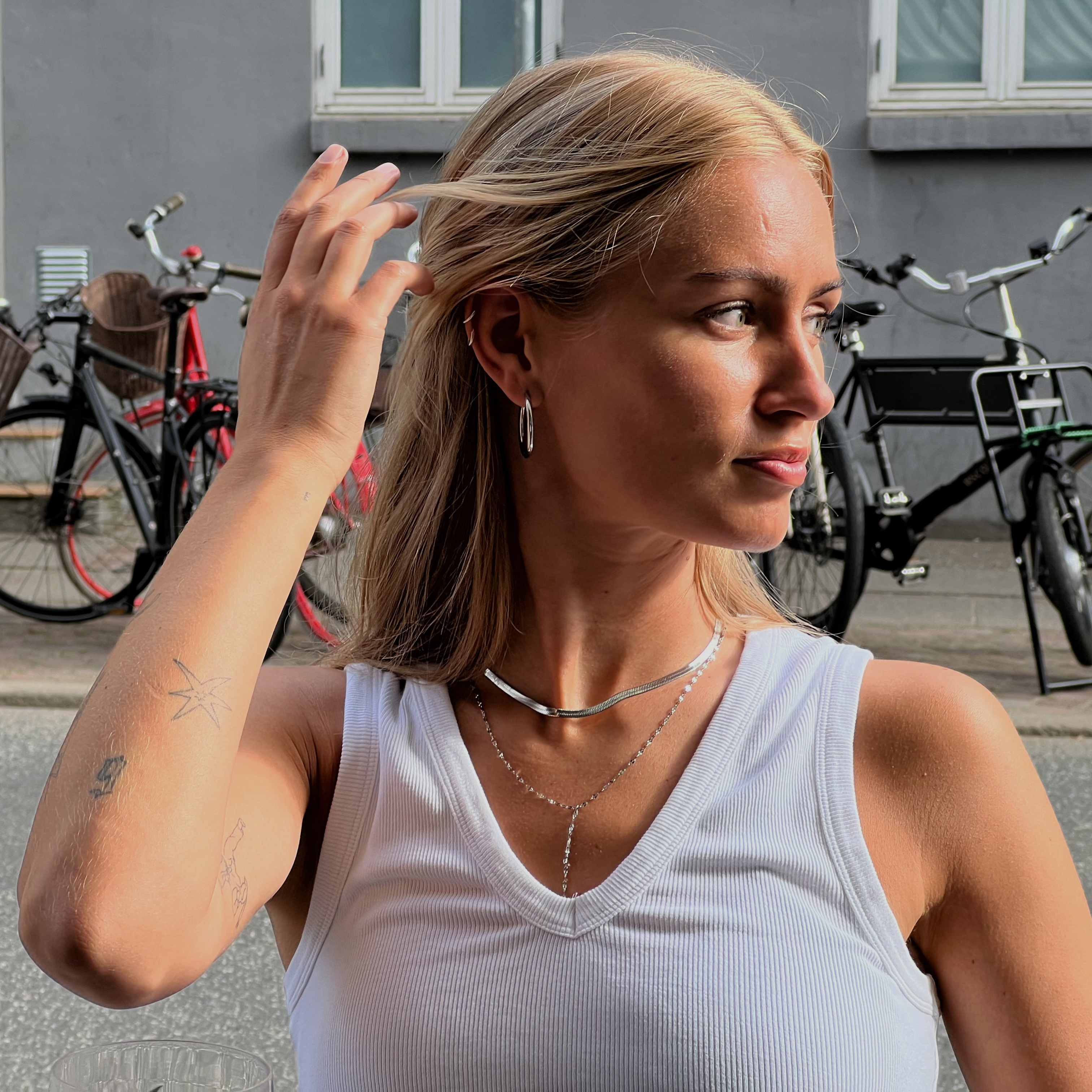 Large hoops 25mm - sølvfarvet