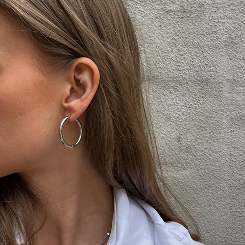 Large hoops 25mm - silver-coloured