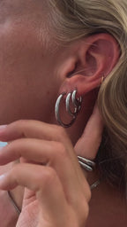 3-pack hoops - silver-plated 10/16/25mm