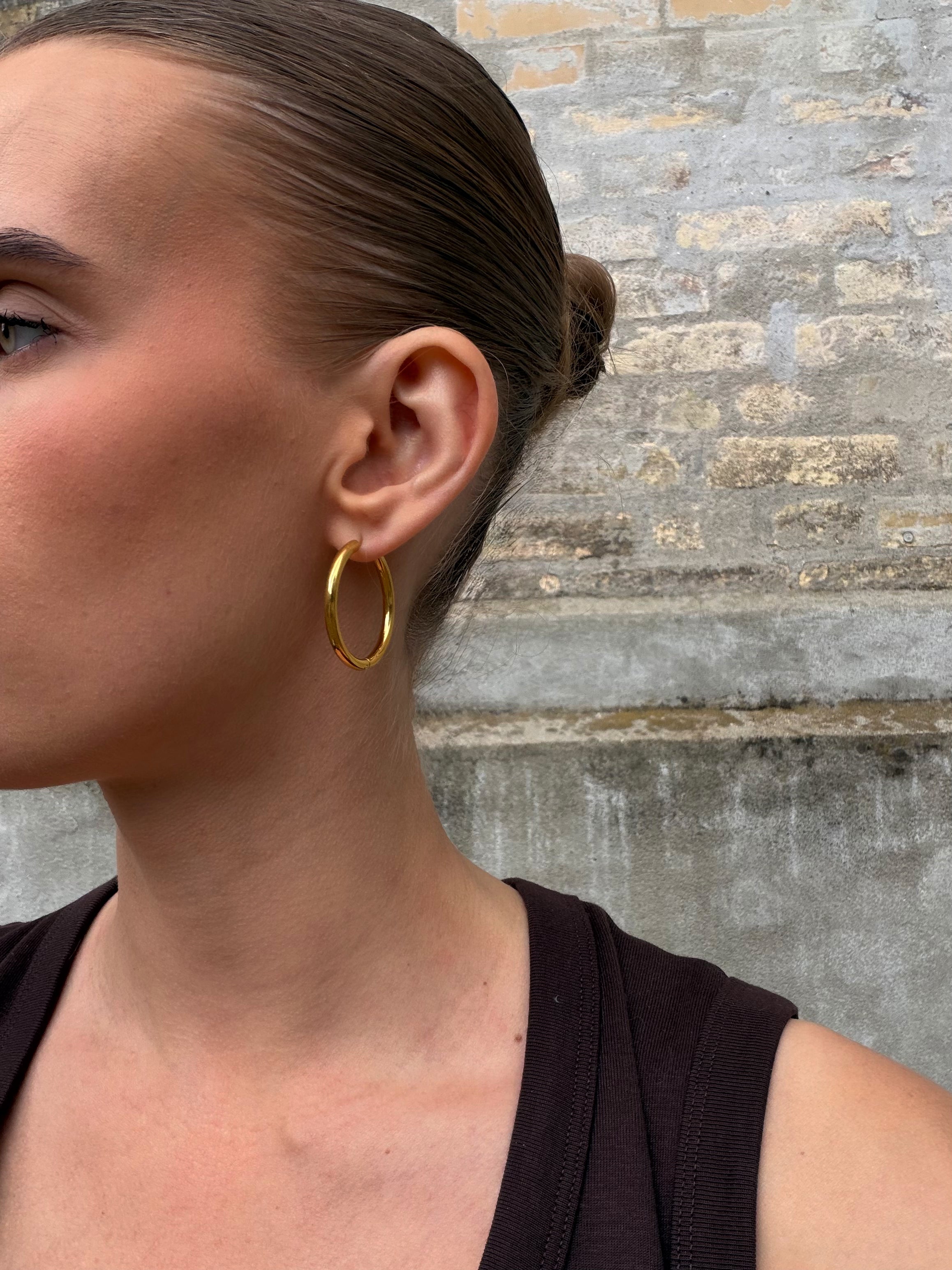 Large hoops 25mm - 18k gold plated